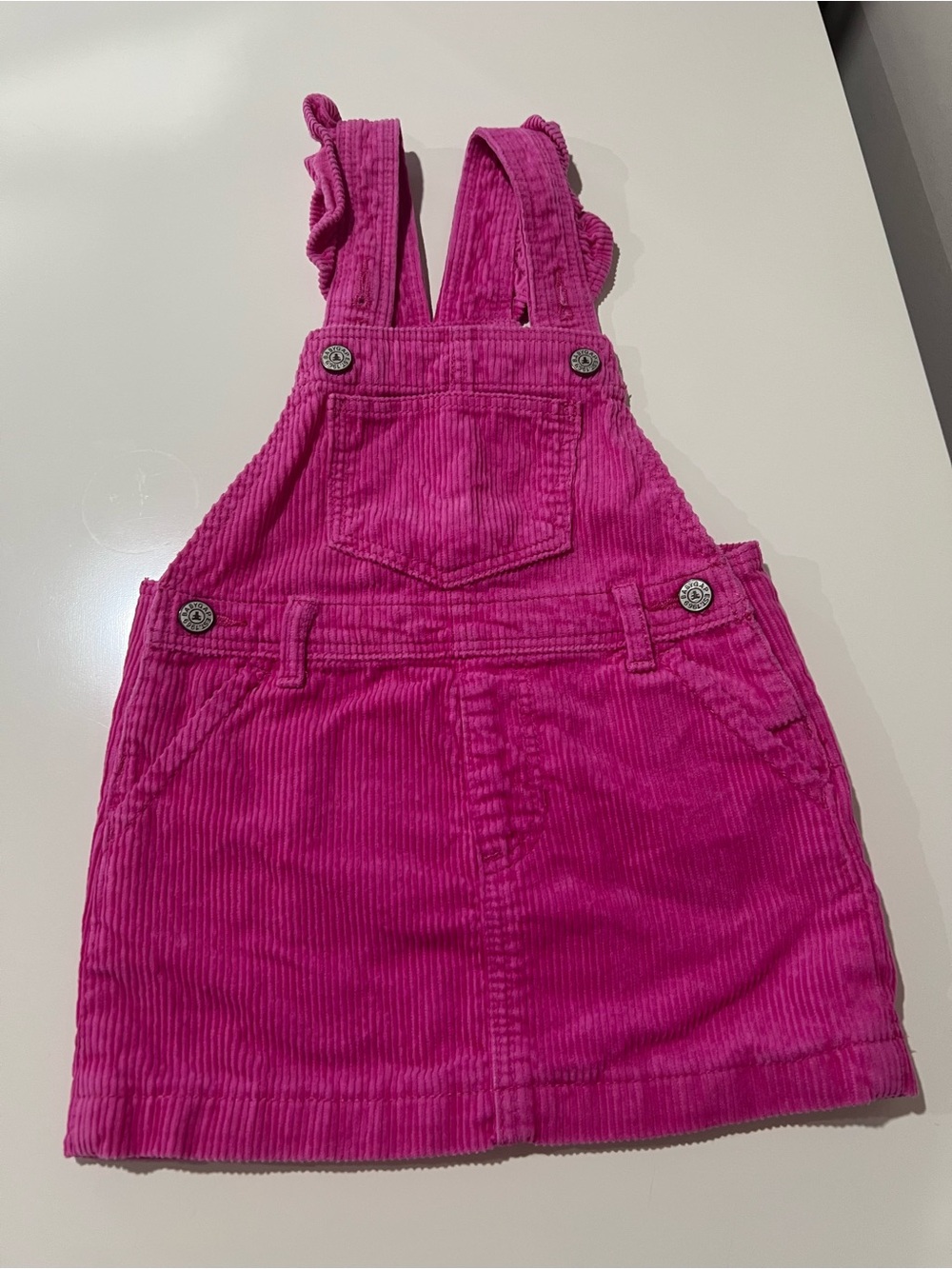 Gap neon pink girls Corduroy Overall Dress - 2T